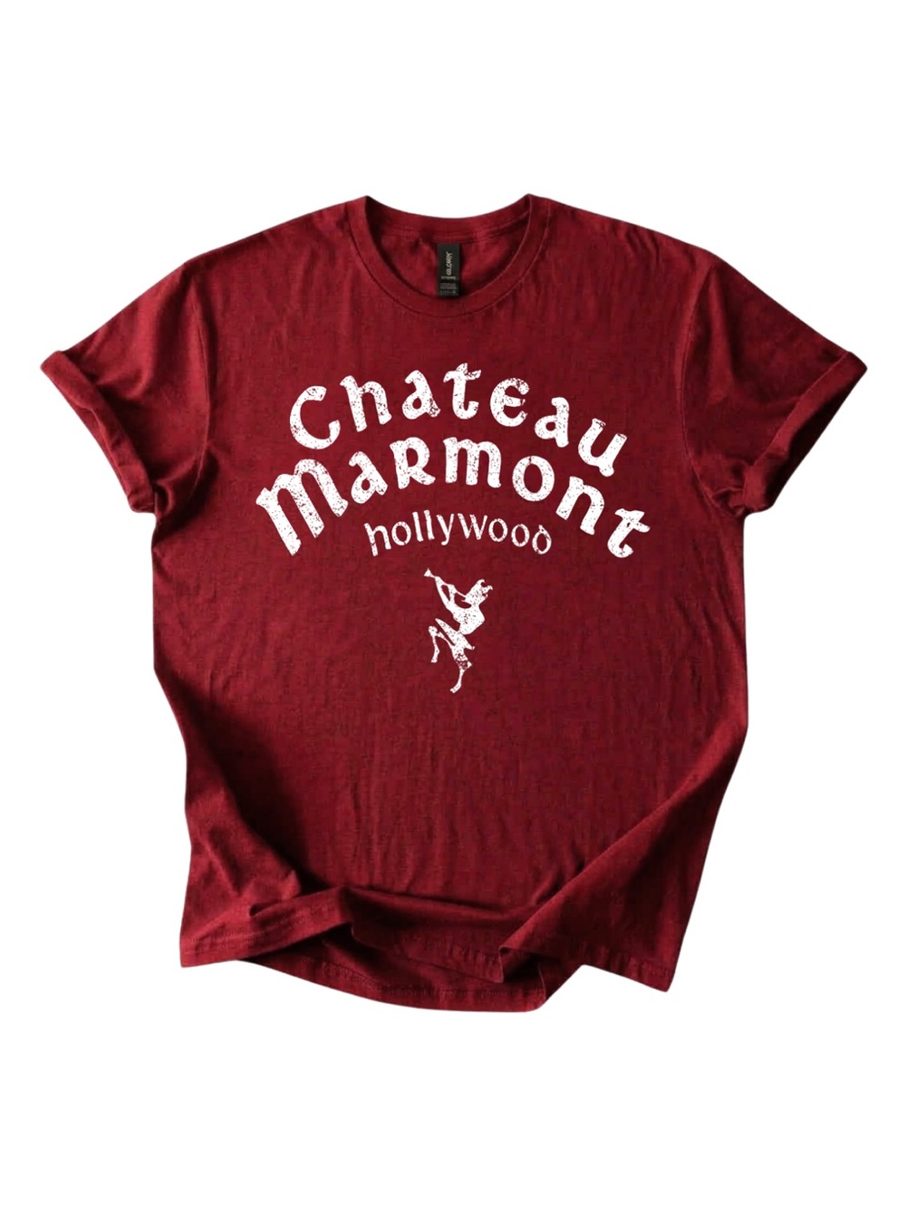 Gildan Chateau Marmont Hollywood Burgundy Graphic Tee